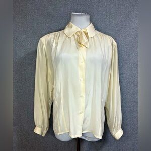 Vintage Preloved- Oscar de la Renta Tie Top